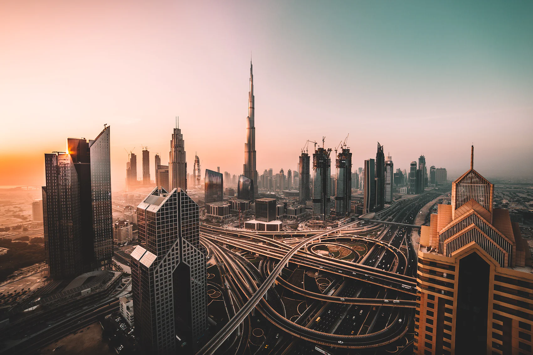 Dubai skyline at dusk